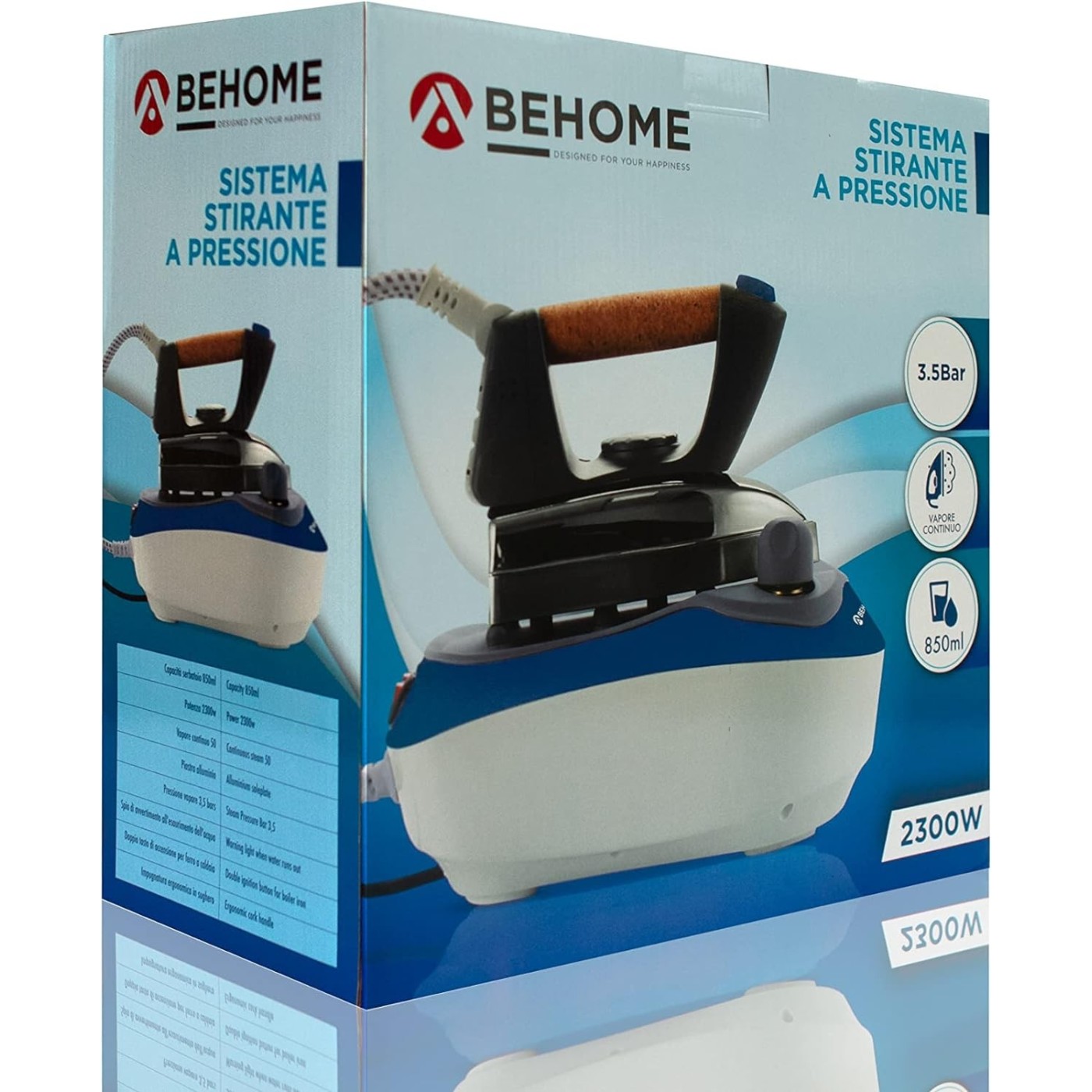 FERRO DA STIRO CON CALDAIA BEHOME ISB2300P