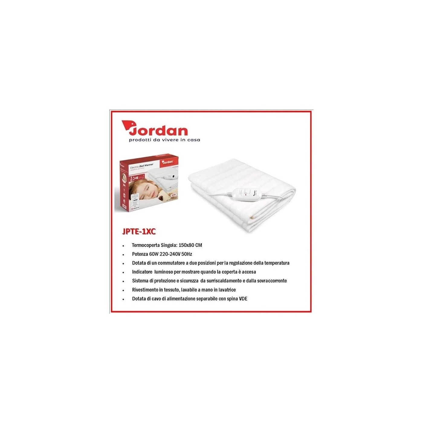 TERMOCOPERTA SINGOLA JORDAN JPTE-1XC