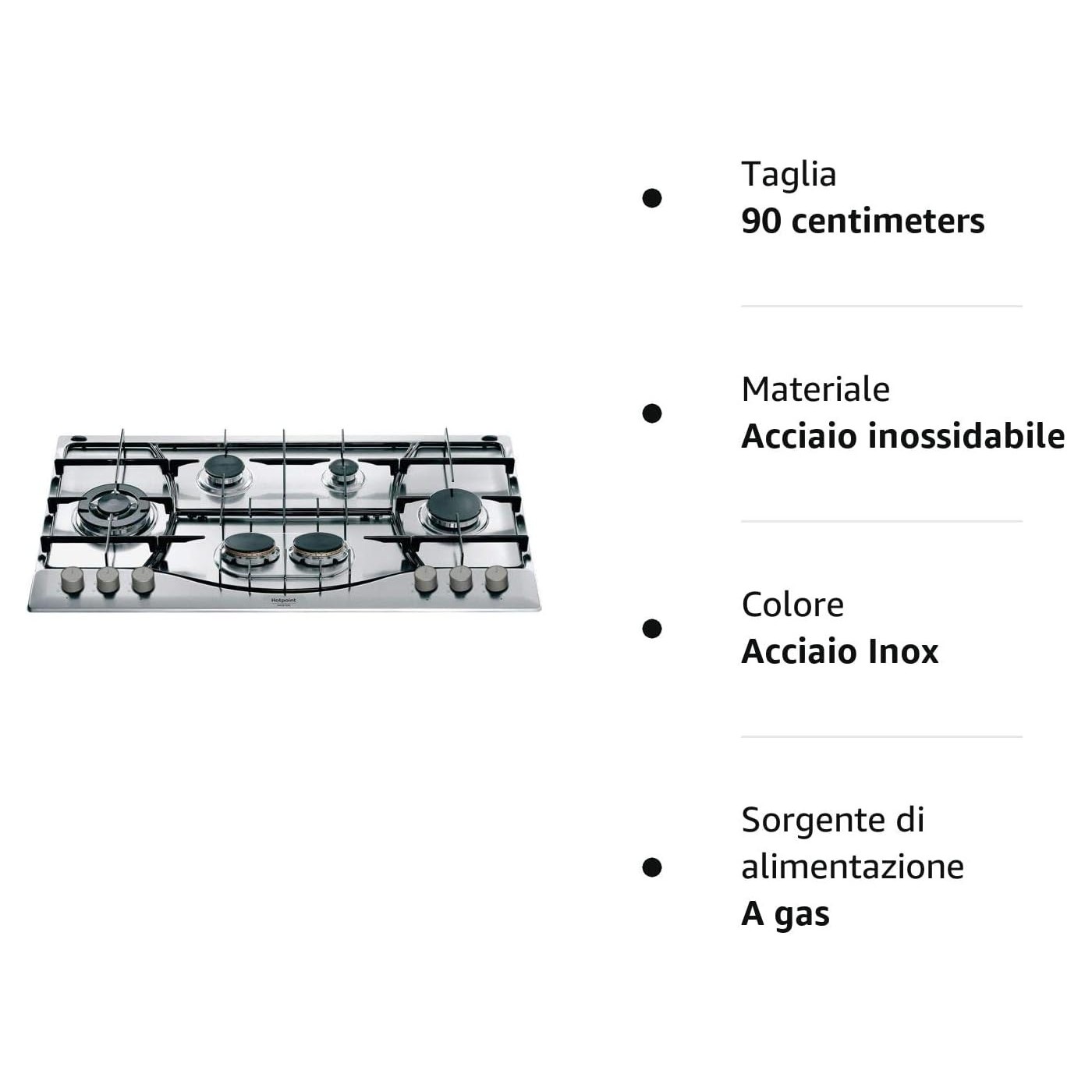 PIANO COTTURA HOTPOINT PHN 962 TS/IX/HA INOX
