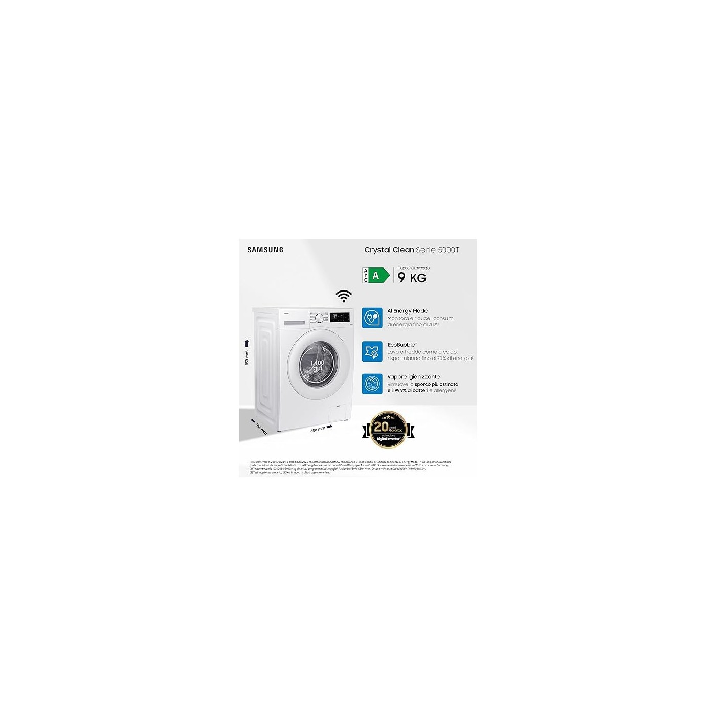 LAVATRICE SAMSUNG CRYSTAL  WW90CGC04DTEET 9KG