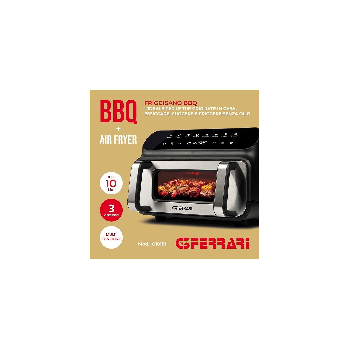 FRIGGITRICE AD ARIA E BARBECUE G3FERRARI G10181