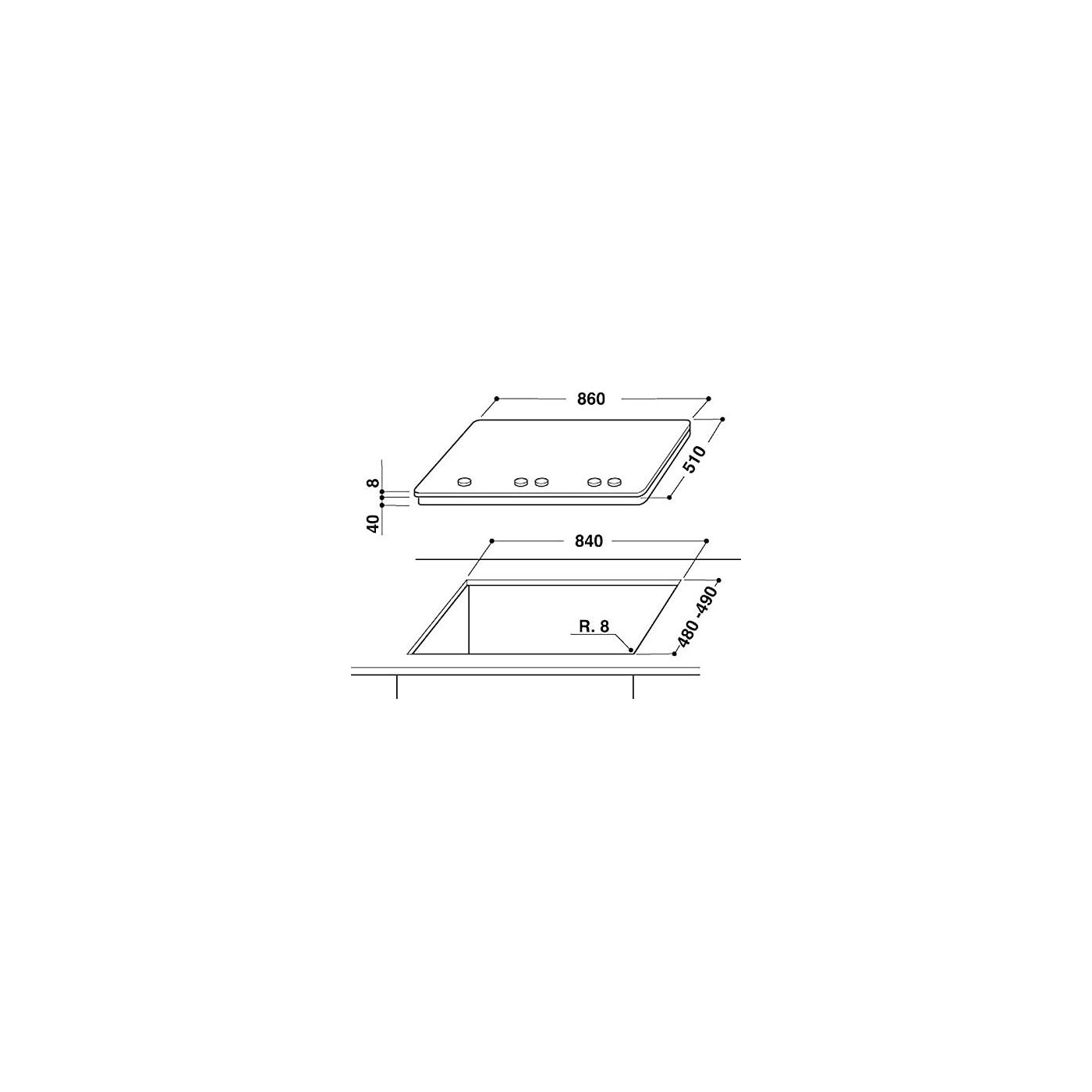 PIANO COTTURA WHIRLPOOL GOA9523WH VETRO TRASPARENTE