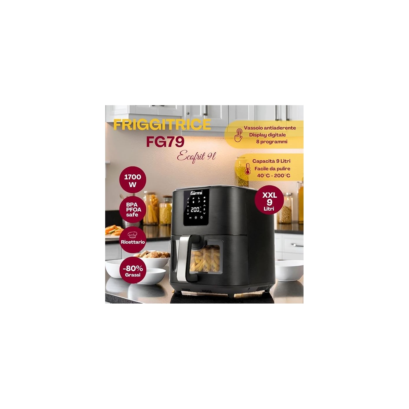 FRIGGITRICE AD ARIA FG79 GIRMI 9L 1700W
