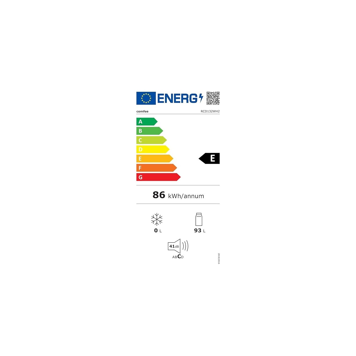 FRIGORIFERO COMFEE 93 LT RCD132WH2