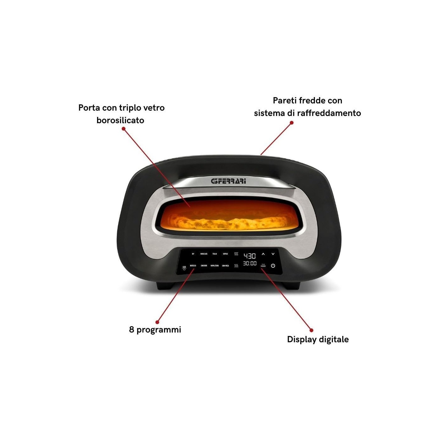 FORNO PIZZA PRO 2 MIN G3 FERRARI 1700 W G10186 NERO