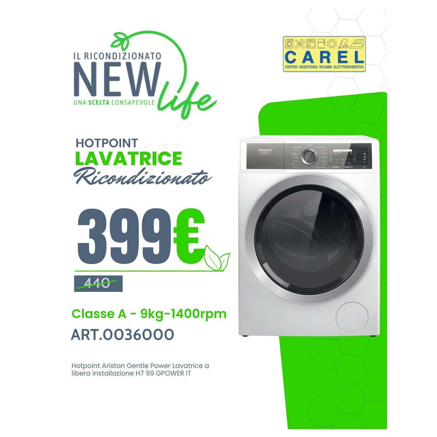 LAVATRICE HOTPOINT 9 KG H799 CLASSE A