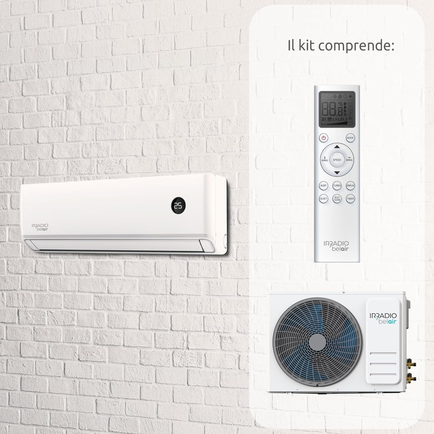 CONDIZIONATORE IRRADIO BELAIR ALASTOR 9000 BTU CLASSE A++/A+