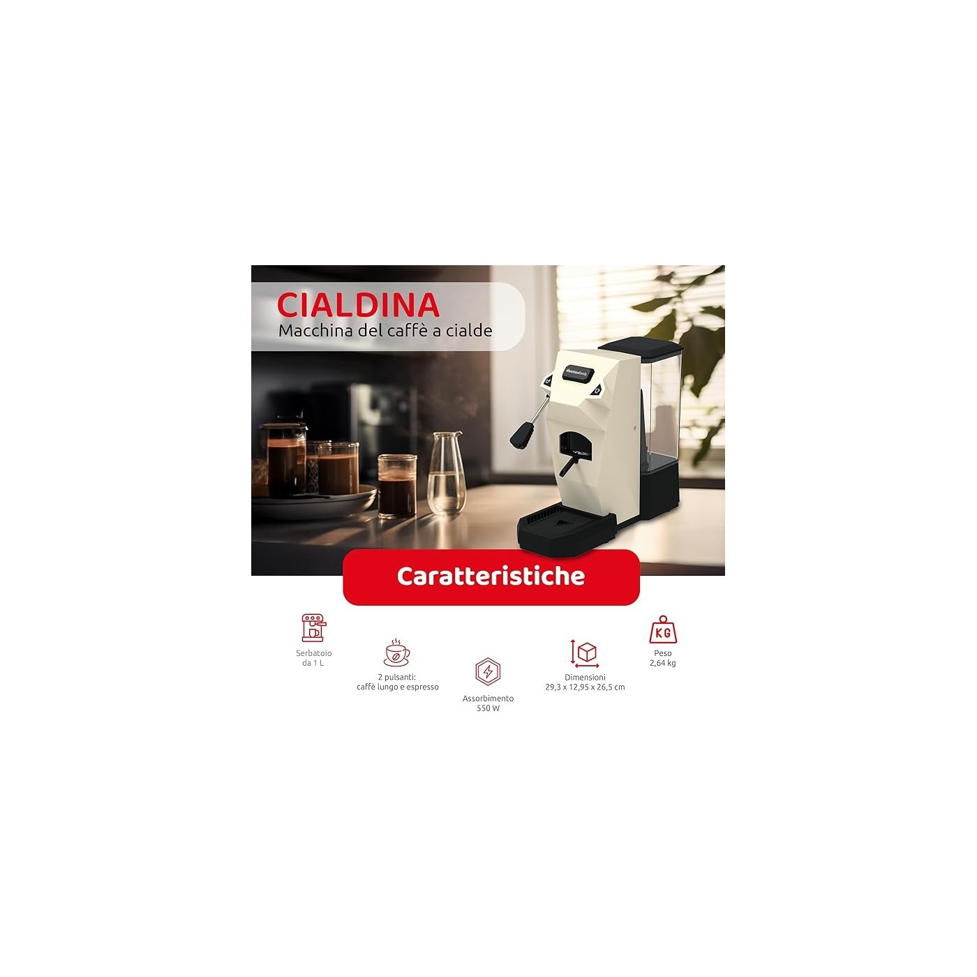 MACCHINA CAFFE MELCHIONI 550W CIALDINA
