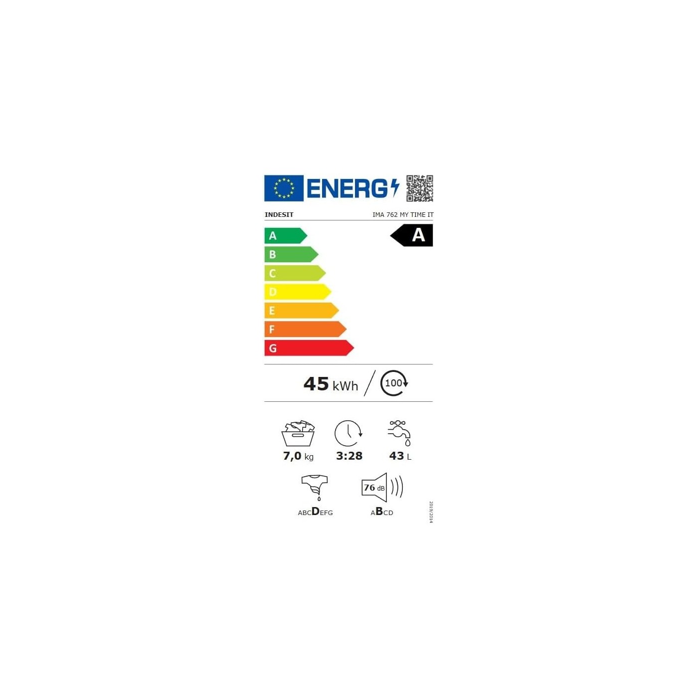 LAVATRICE INDESIT 7 KG IMA762 MY TIME IT