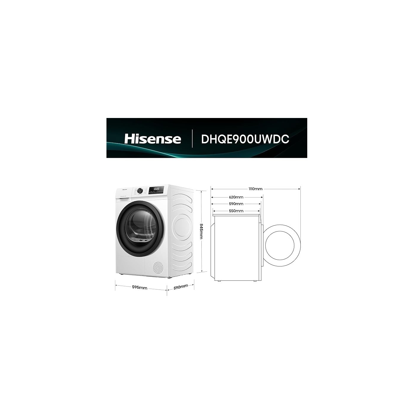ASCIUGATRICE HISENSE DHQE900UWDC 9KG BIANCO