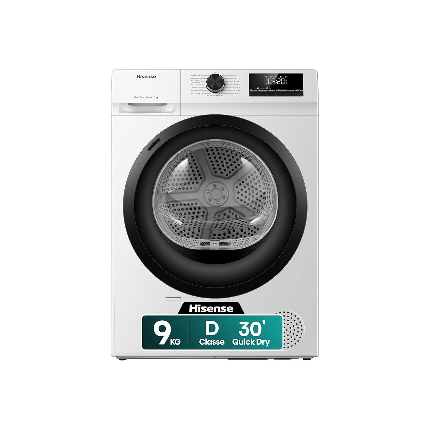 ASCIUGATRICE HISENSE DHQE900UWDC 9KG BIANCO