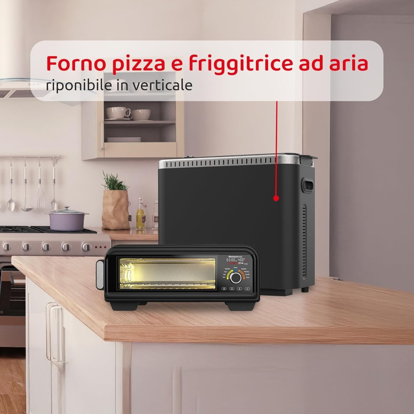 FORNO PIZZA E FRIGGITRICE AD ARIA MELCHIONI PIZZA FRY 18L NERO