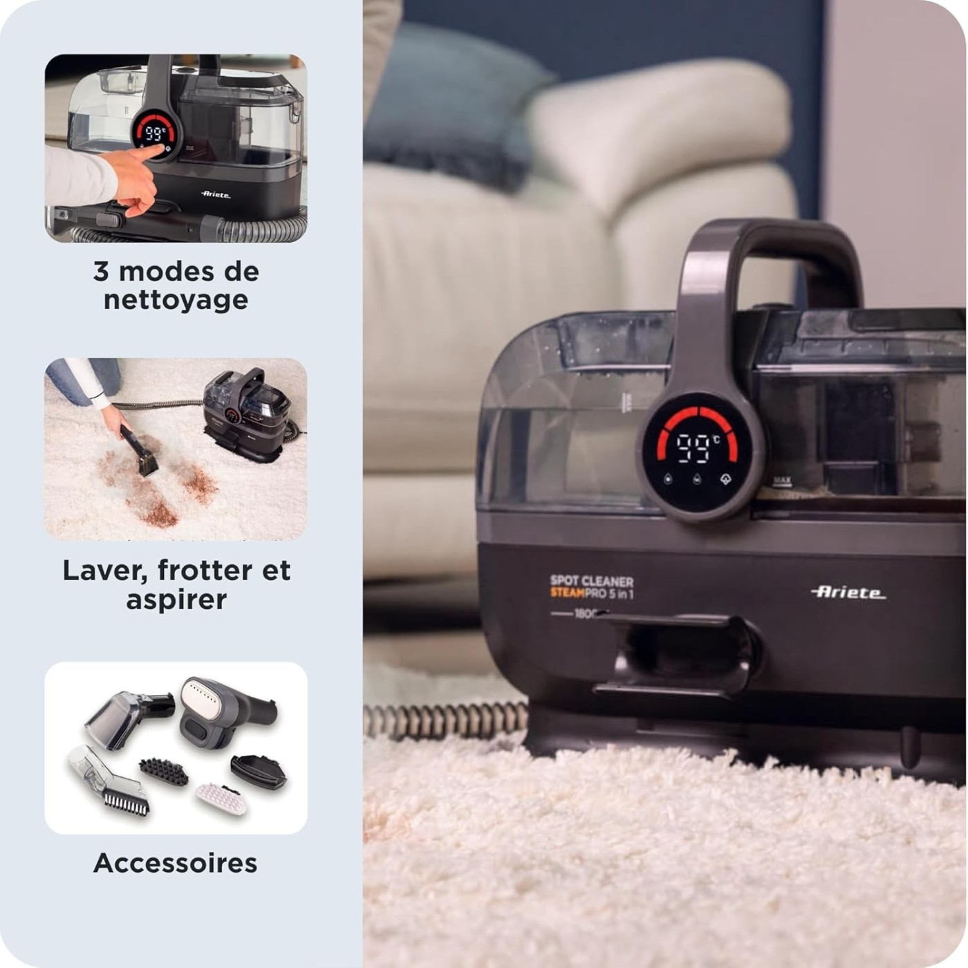 PULITORE A VAPORE ARIETE 2484 1800W NERO