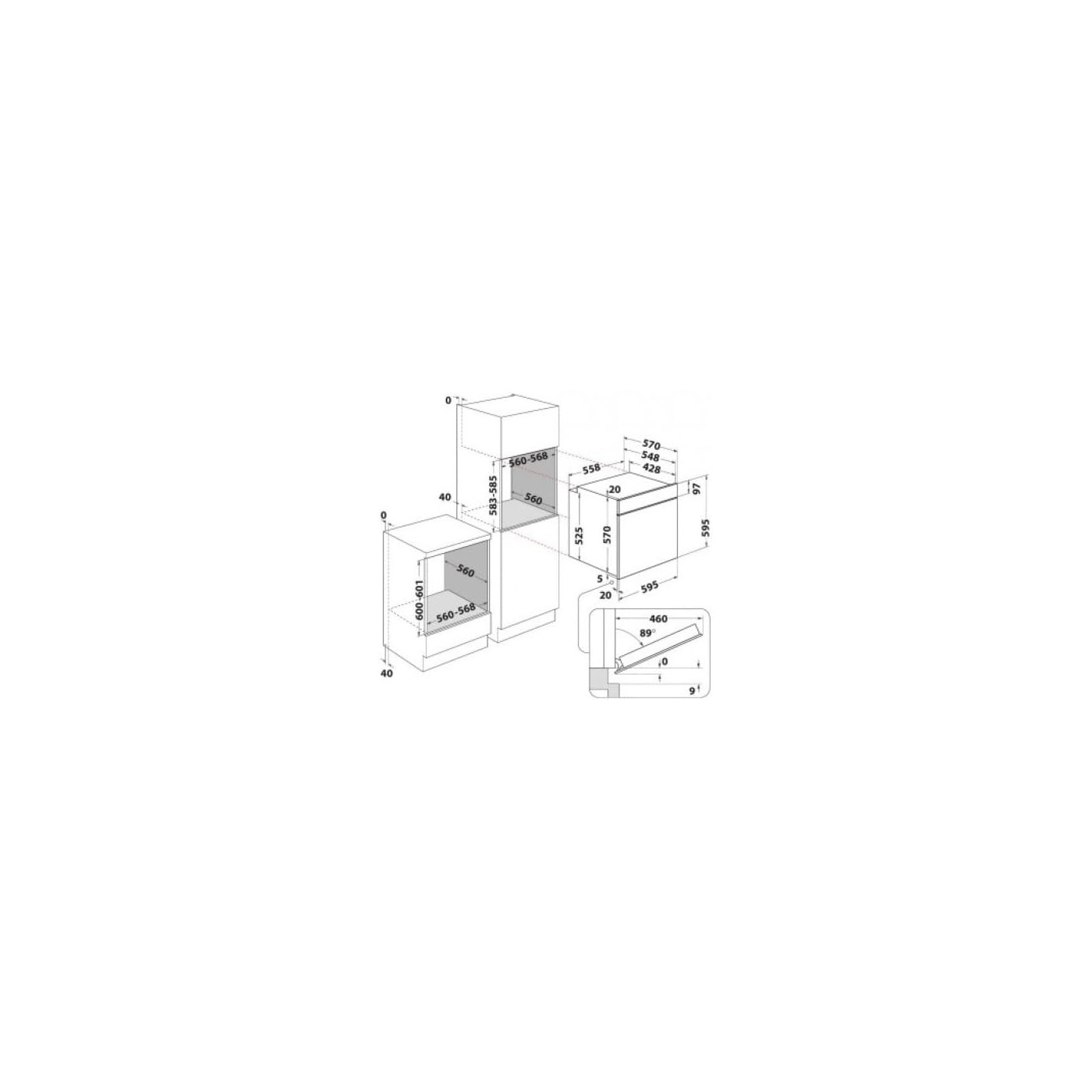 FORNO ELETTRICO INDESIT IOK35H X  66L CLASSE A INOX