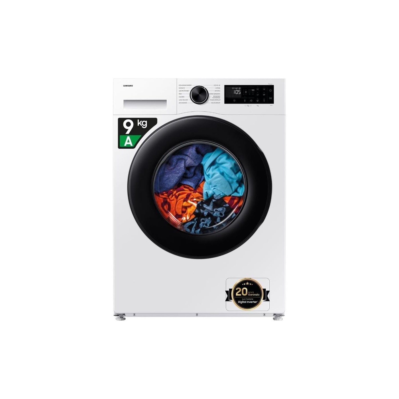 LAVATRICE SAMSUNG 9KG SLIM 48CM WW90DG5G34AEET CLASSE A BIANCO