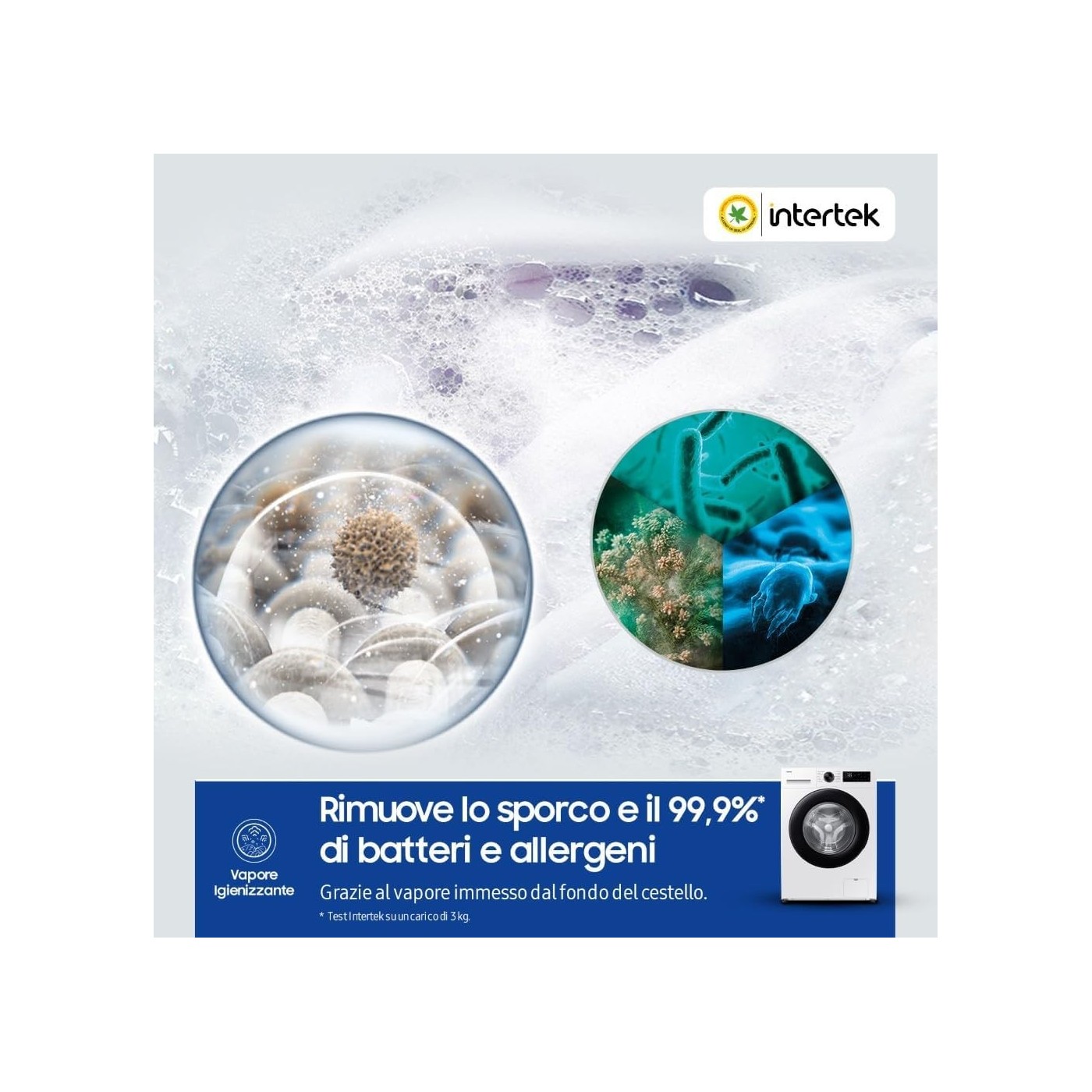 LAVATRICE SAMSUNG 9KG SLIM 48CM WW90DG5G34AEET CLASSE A BIANCO
