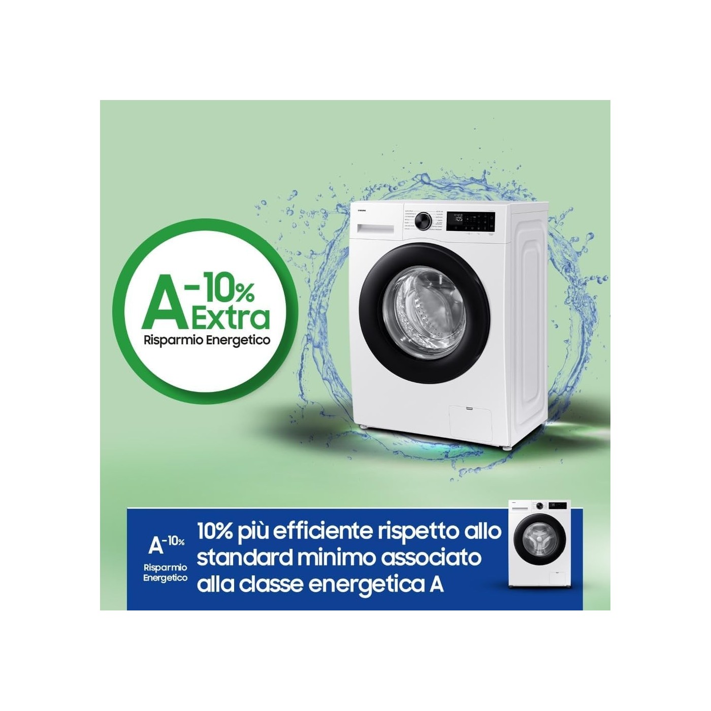 LAVATRICE SAMSUNG 9KG SLIM 48CM WW90DG5G34AEET CLASSE A BIANCO