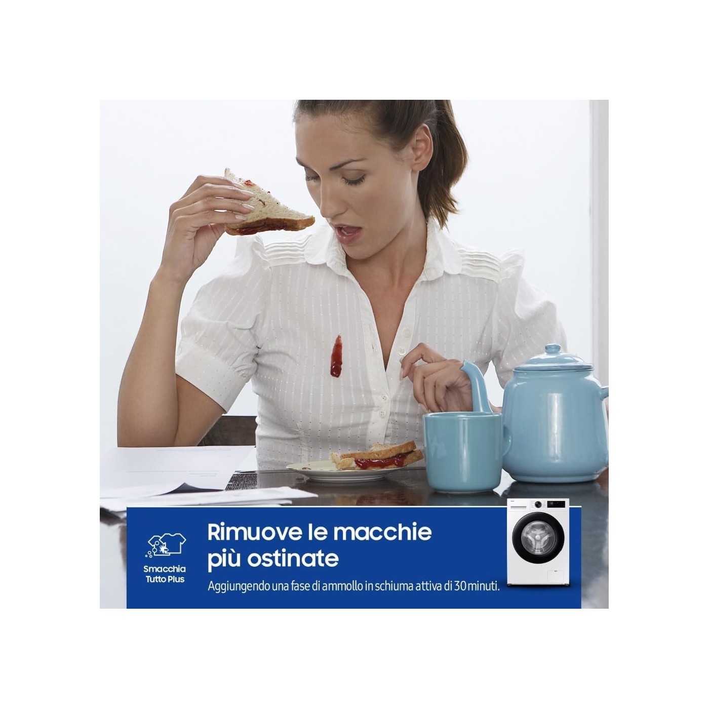 LAVATRICE SAMSUNG 9KG SLIM 48CM WW90DG5G34AEET CLASSE A BIANCO